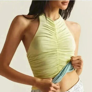 Anthropologie Pilcro Reversible Ruched Light Sky Blue Sleeveless Tank Top S